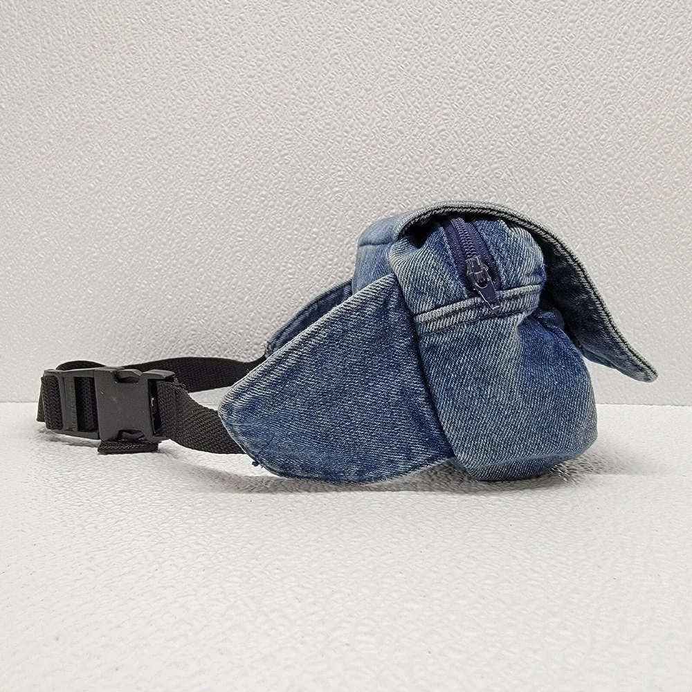 Vintage Arizona Jean Co. Kids Blue Denim Fanny Pack Waist Bag 90s - Adjustable